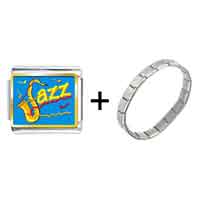 Pugster Gift Center - gold plated music jazz photo italian charm bracelets combination Image.