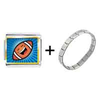 Pugster Gift Center - gold plated sports football photo italian charm bracelets combination Image.