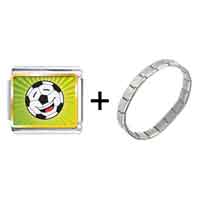 Pugster Gift Center - gold plated sports soccer photo italian charm bracelets combination Image.