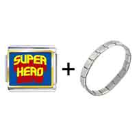 Pugster Gift Center - gold plated famous people superhero photo italian charm bracelets combination Image.