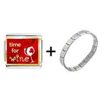 Pugster Gift Center - gold plated food loving wine photo italian charm bracelets combination Image.