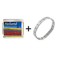Pugster Gift Center - gold plated travel holland photo italian charm bracelets combination Image.