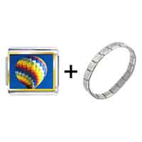 Pugster Gift Center - gold plated travel hot air balloon photo italian charm bracelets combination Image.