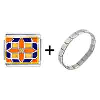 Pugster Gift Center - gold plated artwork tile photo italian charm bracelets combination Image.