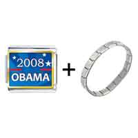 Pugster Gift Center - gold plated character obama photo italian charm bracelets combination Image.