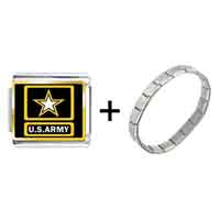 Pugster Gift Center - gold plated character army photo italian charm bracelets combination Image.