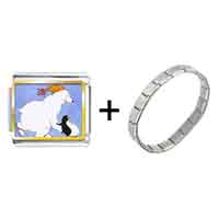 Pugster Gift Center - polar bear and penguin photo italian charm combination bracelet Image.