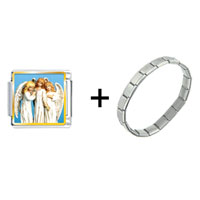 Pugster Gift Center - three angels combination italian charm bracelet Image.