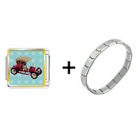 Pugster Gift Center - miniature antique car combination italian charm bracelet Image.