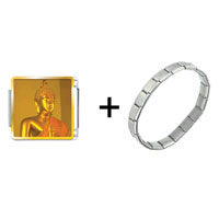 Pugster Gift Center - gold buddha combination italian charm bracelet Image.
