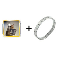 Pugster Gift Center - squirrel taking photos combination italian charm bracelet Image.