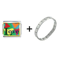 Pugster Gift Center - hearts of love combination italian charm bracelet Image.