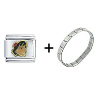 Pugster Gift Center - gold aladdin combination italian charm bracelet Image.