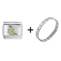 Pugster Gift Center - gold genie combination italian charm bracelet Image.