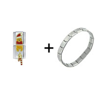 Pugster Gift Center - pooh x mas gold combination italian charm bracelet Image.