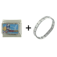 Pugster Gift Center - mickey mouse basketball combination italian charm bracelet Image.