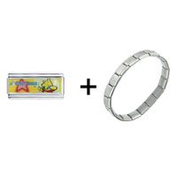 Pugster Gift Center - sagittarius winnie the pooh combination italian charm bracelet Image.