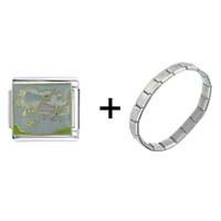 Pugster Gift Center - peter pan flying all day combination italian charm bracelet Image.