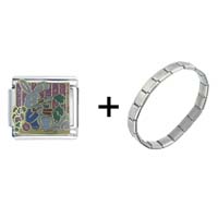 Pugster Gift Center - peter rabbit eating all the veggies combination italian charm bracelet Image.