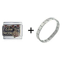 Pugster Gift Center - i love you mom combination italian charm bracelet Image.
