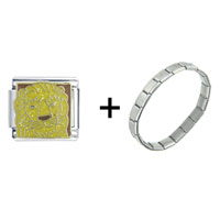 Pugster Gift Center - leo yellow combination italian charm bracelet Image.
