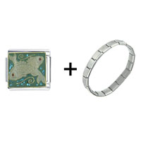 Pugster Gift Center - pisces fish combination italian charm bracelet Image.