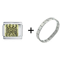 Pugster Gift Center - golden sun combination italian charm bracelet Image.
