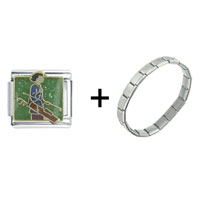 Pugster Gift Center - golf caddy combination italian charm bracelet Image.