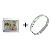 Pugster Gift Center - woman removing shoes combination italian charm bracelet Image.