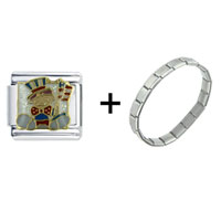 Pugster Gift Center - young patriot boy combination italian charm bracelet Image.