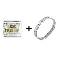 Pugster Gift Center - colorful best friend combination italian charm bracelet Image.