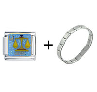 Pugster Gift Center - baby libra combination italian charm bracelet Image.