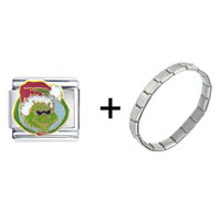 Pugster Gift Center - grinch santa in sunglasses christmas combination italian charm bracelet Image.