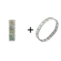 Pugster Gift Center - ten little monkeys combination italian charm bracelet Image.