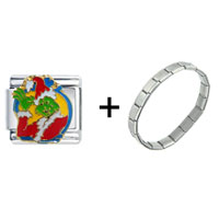 Pugster Gift Center - grinch tipping santa hat christmas combination italian charm bracelet Image.