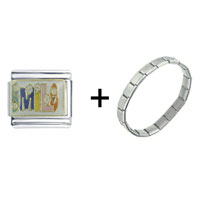 Pugster Gift Center - flower power smile combination italian charm bracelet Image.