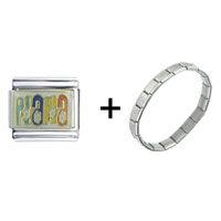 Pugster Gift Center - flower power nana combination italian charm bracelet Image.