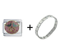 Pugster Gift Center - love birds combination italian charm bracelet Image.