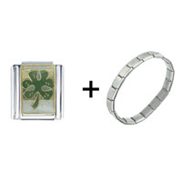 Pugster Gift Center - clover combination italian charm bracelet Image.