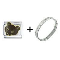 Pugster Gift Center - brown bear combination italian charm bracelet Image.