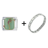 Pugster Gift Center - gymnast combination italian charm bracelet Image.