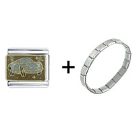 Pugster Gift Center - race car combination italian charm bracelet Image.