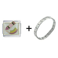 Pugster Gift Center - crayon rainbow combination italian charm bracelet Image.