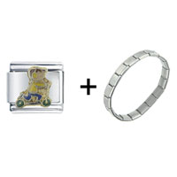 Pugster Gift Center - boy on scooter combination italian charm bracelet Image.