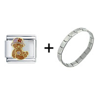 Pugster Gift Center - daisy teddy bear combination italian charm bracelet Image.