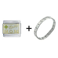 Pugster Gift Center - classy mom with star combination italian charm bracelet Image.