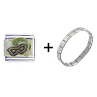 Pugster Gift Center - mardi gras mask beautiful combination italian charm bracelet Image.