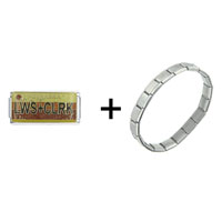 Pugster Gift Center - license plate nebraska combination italian charm bracelet Image.