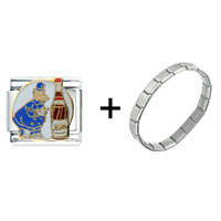 Pugster Gift Center - pepsi police man combination italian charm bracelet Image.