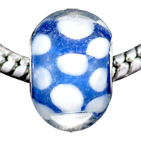 European Beads - blue and white flower point murano glass european beads Image.